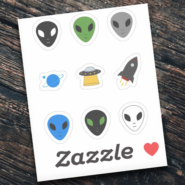 Pegatinas de conjuntos de OVNI y Alien (UFO & Alien Set Stickers)