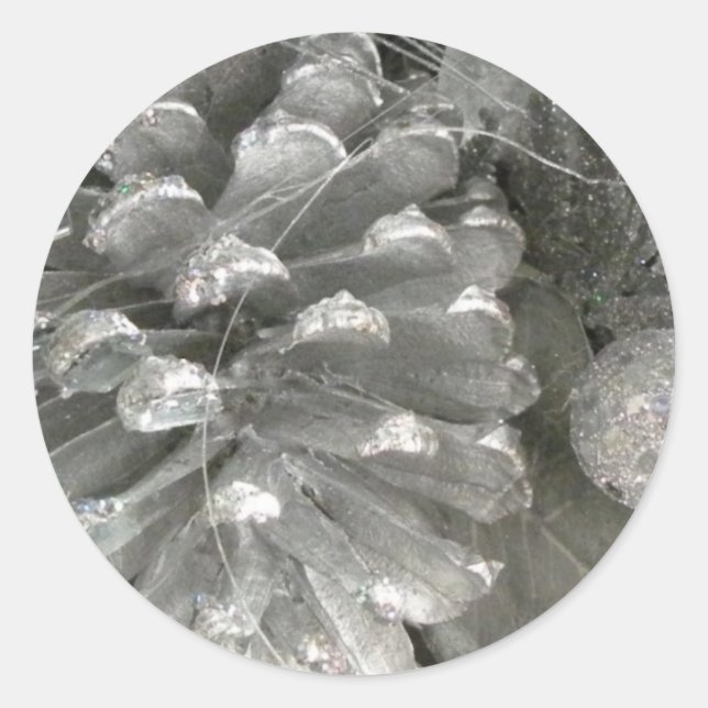 Pegatinas de cono de pino plateado (Anverso)