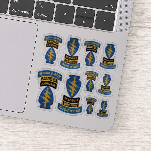 Pegatinas de contorno de boinas verdes de las fuer (Detalle)