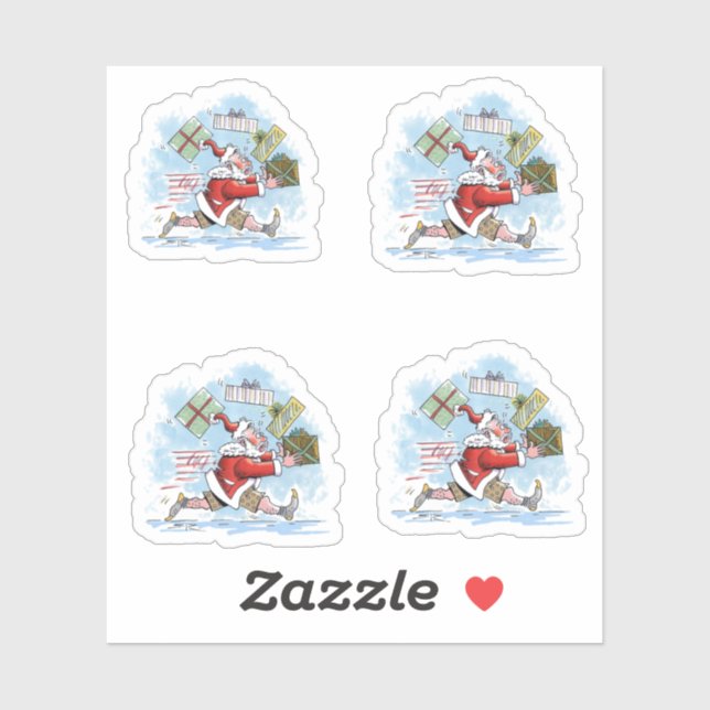 Pegatinas de contorno de Santa no preparados (Hoja)