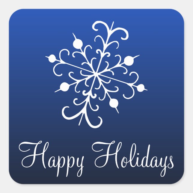 Pegatinas de copo de nieve azul (Anverso)