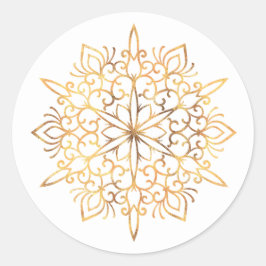 Pegatinas de copo de nieve en dorado de Navidad