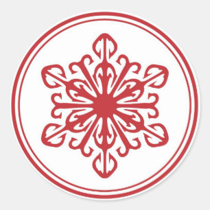 Pegatinas de copo de nieve - Rojo
