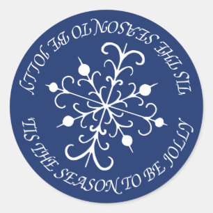 Pegatinas de copos de nieve azul profundo