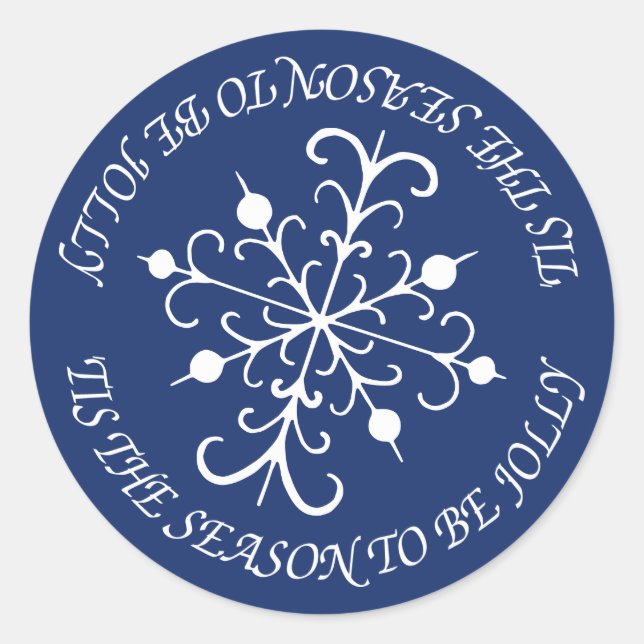 Pegatinas de copos de nieve azul profundo (Anverso)
