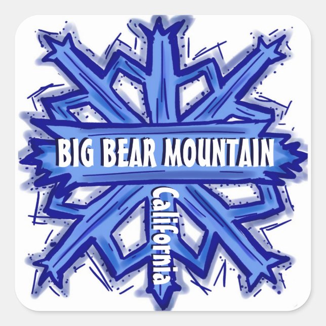 Pegatinas de copos de nieve Big Bear Mountain Cali (Anverso)