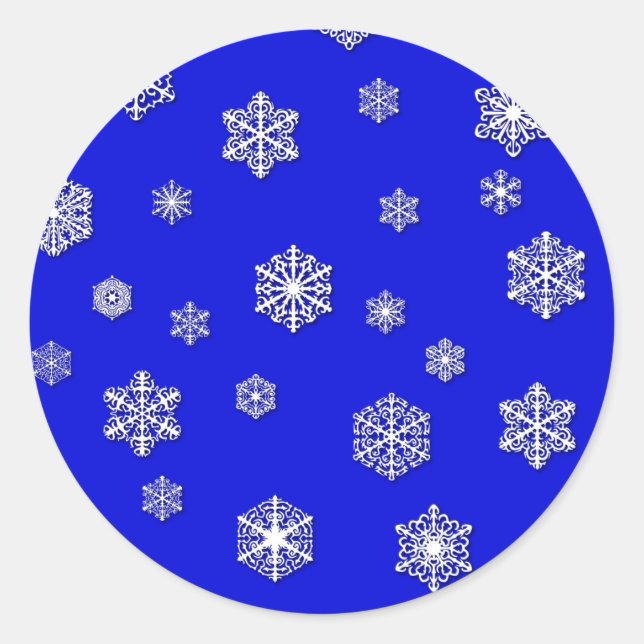 Pegatinas de copos de nieve blancos encantadores (Anverso)