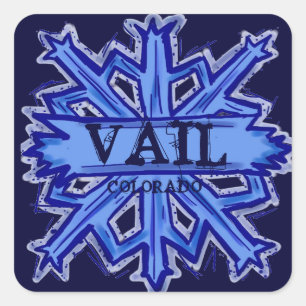 Pegatinas de copos de nieve de invierno de Vail Co