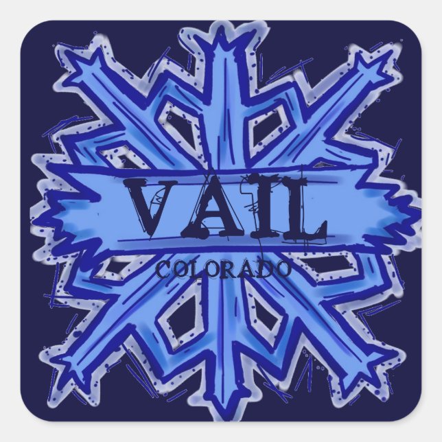 Pegatinas de copos de nieve de invierno de Vail Co (Anverso)