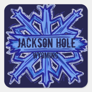 Pegatinas de copos de nieve de Jackson Hole Wyomin