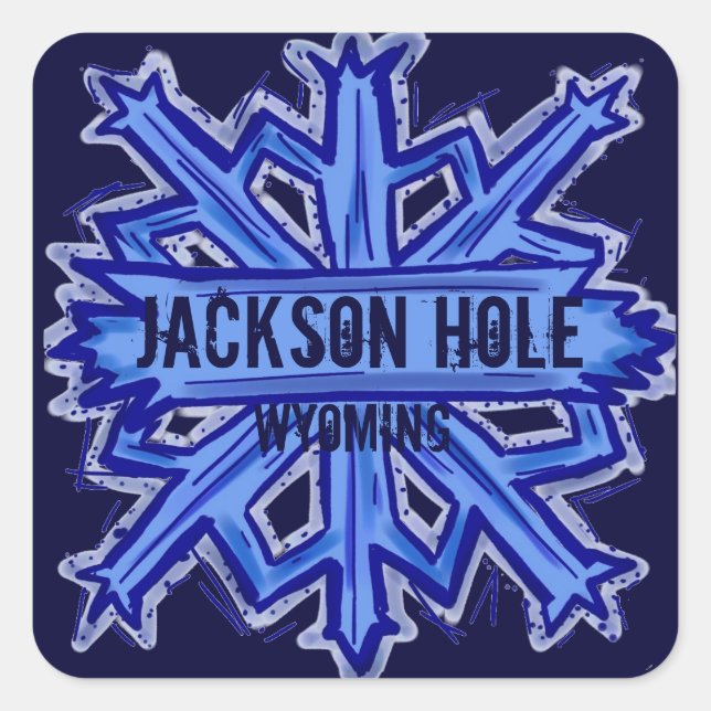 Pegatinas de copos de nieve de Jackson Hole Wyomin (Anverso)