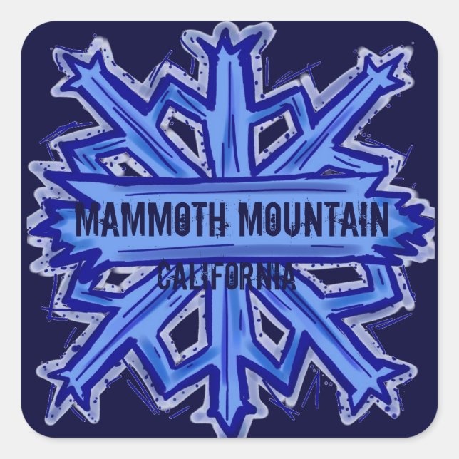 Pegatinas de copos de nieve de Mammoth Mountain (Anverso)