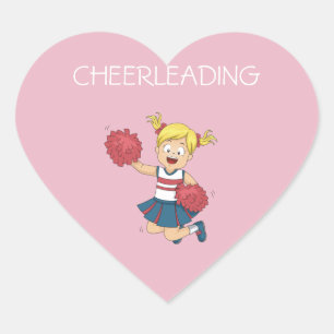 PEGATINAS de corazón CHEERLEADING para chicas.