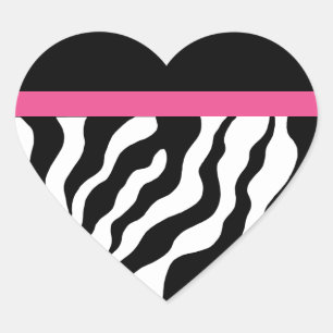 Pegatinas de Corazón con Estampado de Cebra