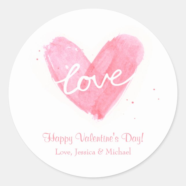 Pegatinas de corazón de amor Feliz día de San Vale (Anverso)