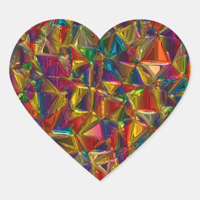 pegatinas de corazón de cristal (Anverso)