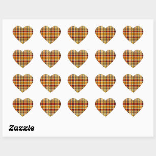 Pegatinas de corazón de cuadros en tonos terrosos