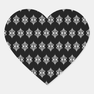 Pegatinas de Corazón de Encaje Negro
