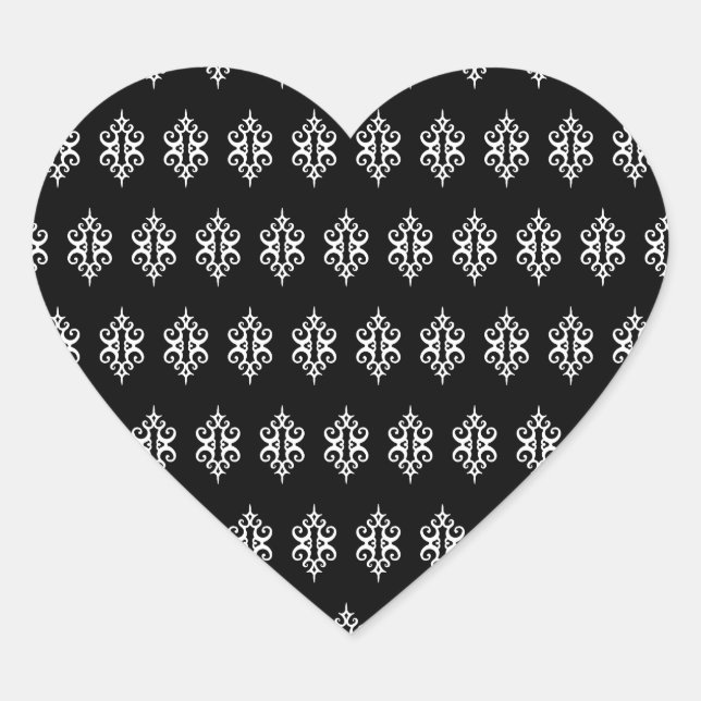 Pegatinas de Corazón de Encaje Negro (Anverso)