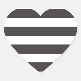 Pegatinas de corazón de franjas blancas y negras