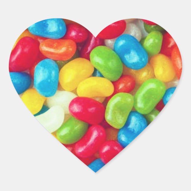 PEGATINAS DE CORAZÓN DE FRIJOL DE JALEA (Anverso)