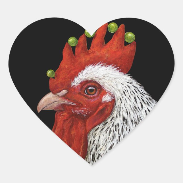pegatinas de corazón de gallos (Anverso)