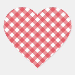 Pegatinas de Corazón de Gingham