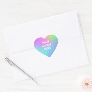 Pegatinas de corazón de gradiente de arcoiris pers