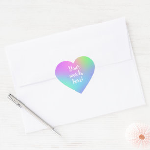 Pegatinas de corazón de gradiente de arcoiris pers