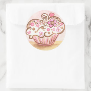 Pegatinas de corazón de magdalena rosa