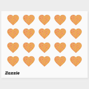 Pegatinas de corazón de naranja con espirales de l