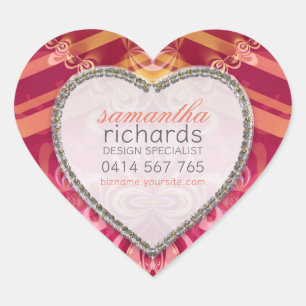 Pegatinas de corazón de nombres personalizados de