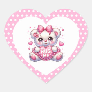 Pegatinas de corazón de osito de San Valentín