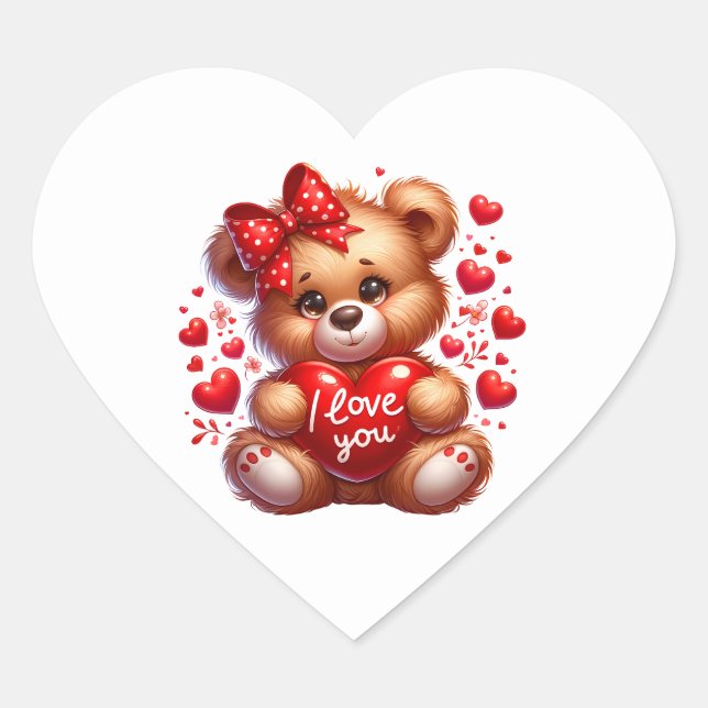Pegatinas de Corazón de San Valentín (Anverso)