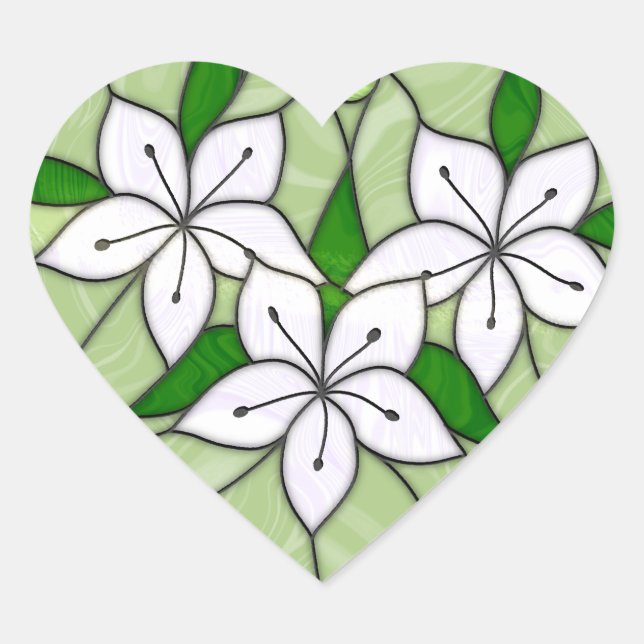 Pegatinas de Corazón de Vidrio Pintado (Anverso)