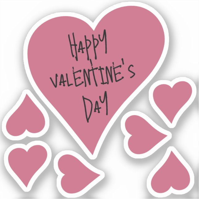 Pegatinas de corazón del Día de San Valentín, con  (Anverso)