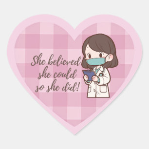 Pegatinas de corazón Ella Creía Que Podía Así Que