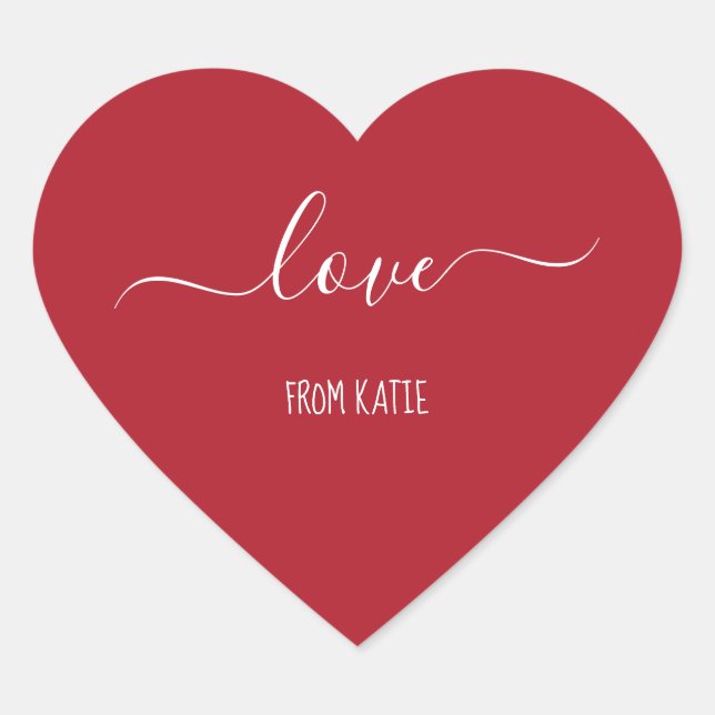 Pegatinas de corazón rojo con amor para el Día de  (Anverso)