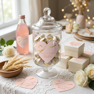Pegatinas de Corazón Rosa y Dorado para Recuerdos