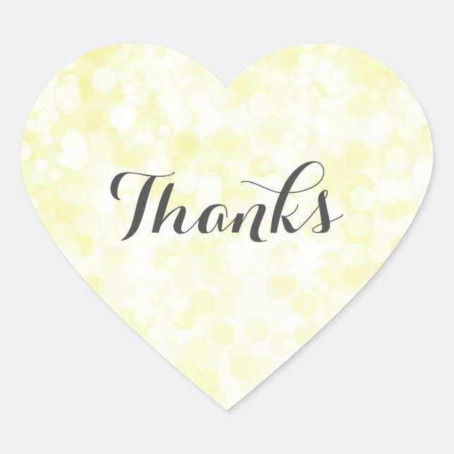 Pegatinas de corazón simple amarillo personalizado (Anverso)