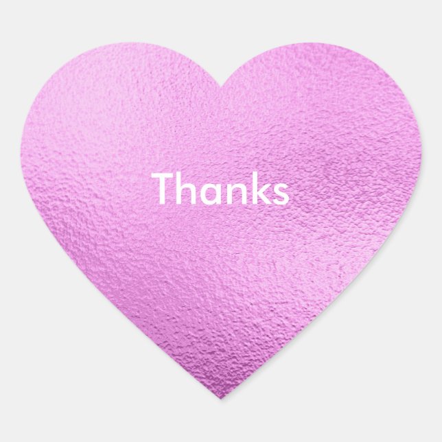 Pegatinas de corazón simple rosado personalizado,  (Anverso)