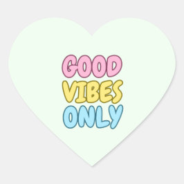 Pegatinas de Corazón Solo Buenas Vibraciones