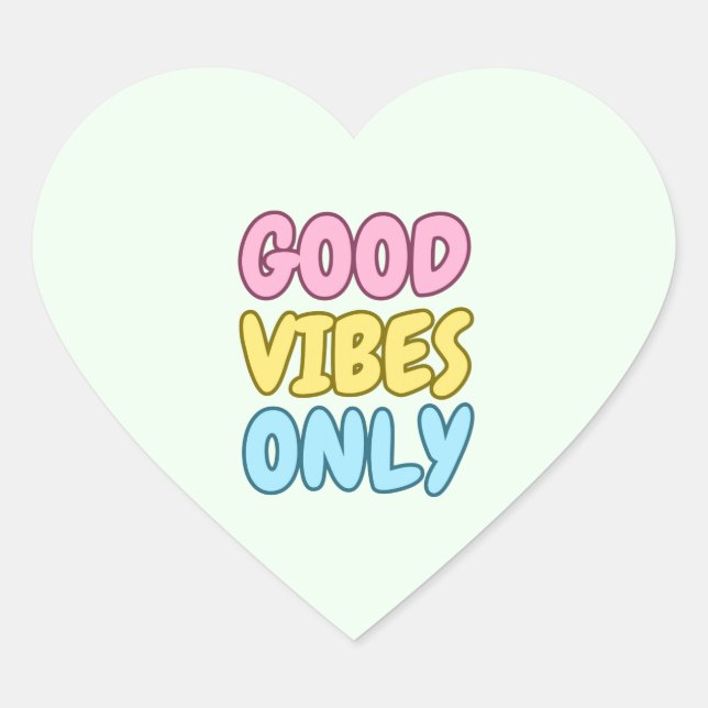Pegatinas de Corazón Solo Buenas Vibraciones (Anverso)