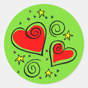 Pegatinas de corazones brillantes y Breezy