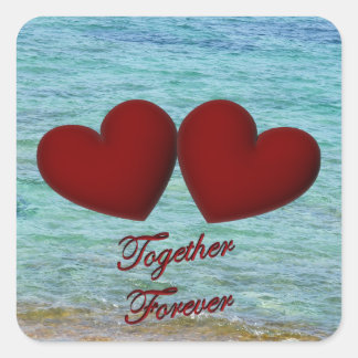 Pegatinas de corazones cuadrados