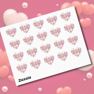 Pegatinas de corazones de acuarela XOXO para el dí