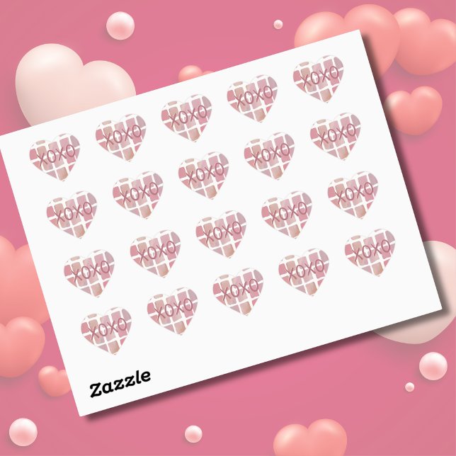 Pegatinas de corazones de acuarela XOXO para el dí (Heart Watercolor XOXO Valentine's Day Stickers
)