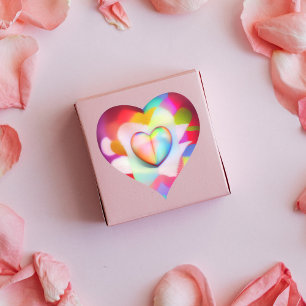 pegatinas de corazones de amor multicolores el día