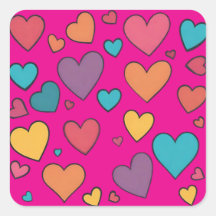 Pegatinas de Corazones Dulces Coloridos