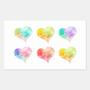 pegatinas de corazones pintados